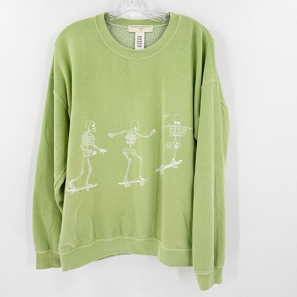 Urban Outfitters Tops - Urban Outfitters Green Skeleton Crew Neck Pullover Sweatshirt Size Medium